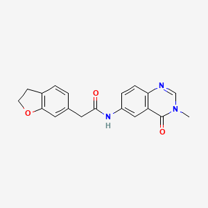 molecular formula C19H17N3O3 B11012432 2-(2,3-dihydro-1-benzofuran-6-yl)-N-(3-methyl-4-oxo-3,4-dihydroquinazolin-6-yl)acetamide 