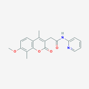 molecular formula C19H18N2O4 B11012438 2-(7-methoxy-4,8-dimethyl-2-oxo-2H-chromen-3-yl)-N-(pyridin-2-yl)acetamide 