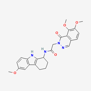 molecular formula C25H26N4O5 B11012440 2-(7,8-dimethoxy-1-oxophthalazin-2(1H)-yl)-N-(6-methoxy-2,3,4,9-tetrahydro-1H-carbazol-1-yl)acetamide 