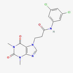 molecular formula C16H15Cl2N5O3 B11012456 N-(3,5-dichlorophenyl)-3-(1,3-dimethyl-2,6-dioxo-1,2,3,6-tetrahydro-7H-purin-7-yl)propanamide 