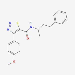 molecular formula C20H21N3O2S B11012479 4-(4-methoxyphenyl)-N-(4-phenylbutan-2-yl)-1,2,3-thiadiazole-5-carboxamide 