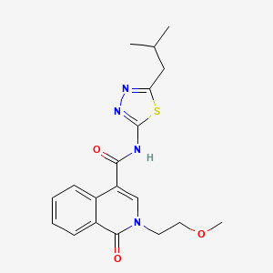 molecular formula C19H22N4O3S B11012490 2-(2-methoxyethyl)-N-[5-(2-methylpropyl)-1,3,4-thiadiazol-2-yl]-1-oxo-1,2-dihydroisoquinoline-4-carboxamide 