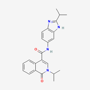 molecular formula C23H24N4O2 B11012495 1-oxo-2-(propan-2-yl)-N-[2-(propan-2-yl)-1H-benzimidazol-6-yl]-1,2-dihydroisoquinoline-4-carboxamide 