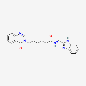 molecular formula C23H25N5O2 B11012536 N-[(1S)-1-(1H-benzimidazol-2-yl)ethyl]-6-(4-oxoquinazolin-3(4H)-yl)hexanamide 