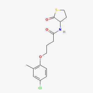 molecular formula C15H18ClNO3S B11012565 4-(4-chloro-2-methylphenoxy)-N-(2-oxothiolan-3-yl)butanamide 