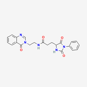 molecular formula C22H21N5O4 B11012589 3-(2,5-dioxo-1-phenylimidazolidin-4-yl)-N-[2-(4-oxoquinazolin-3(4H)-yl)ethyl]propanamide 