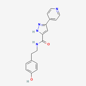 molecular formula C17H16N4O2 B11012623 N-[2-(4-hydroxyphenyl)ethyl]-3-(pyridin-4-yl)-1H-pyrazole-5-carboxamide 