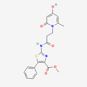 methyl 2-{[3-(4-hydroxy-6-methyl-2-oxopyridin-1(2H)-yl)propanoyl]amino}-5-phenyl-1,3-thiazole-4-carboxylate