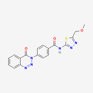 N-[(2Z)-5-(methoxymethyl)-1,3,4-thiadiazol-2(3H)-ylidene]-4-(4-oxo-1,2,3-benzotriazin-3(4H)-yl)benzamide