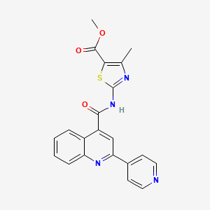 Methyl 4-methyl-2-({[2-(pyridin-4-yl)quinolin-4-yl]carbonyl}amino)-1,3-thiazole-5-carboxylate