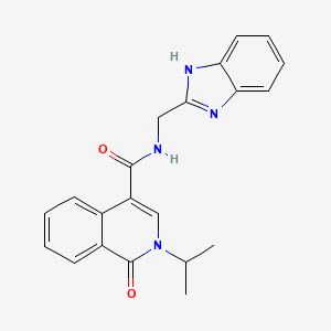 molecular formula C21H20N4O2 B11012662 N-(1H-benzimidazol-2-ylmethyl)-1-oxo-2-(propan-2-yl)-1,2-dihydroisoquinoline-4-carboxamide 