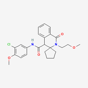 molecular formula C24H27ClN2O4 B11012682 N-(3-chloro-4-methoxyphenyl)-2'-(2-methoxyethyl)-1'-oxo-1',4'-dihydro-2'H-spiro[cyclopentane-1,3'-isoquinoline]-4'-carboxamide 