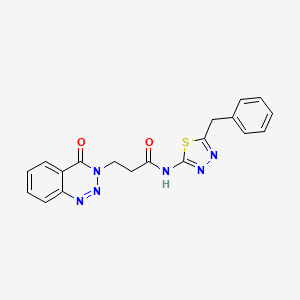 N-[(2Z)-5-benzyl-1,3,4-thiadiazol-2(3H)-ylidene]-3-(4-oxo-1,2,3-benzotriazin-3(4H)-yl)propanamide