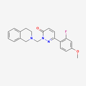 molecular formula C21H20FN3O2 B11012706 2-(3,4-dihydroisoquinolin-2(1H)-ylmethyl)-6-(2-fluoro-4-methoxyphenyl)pyridazin-3(2H)-one 