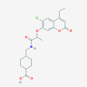 molecular formula C22H26ClNO6 B11012717 trans-4-[({2-[(6-chloro-4-ethyl-2-oxo-2H-chromen-7-yl)oxy]propanoyl}amino)methyl]cyclohexanecarboxylic acid 