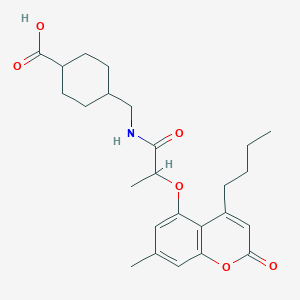 trans-4-[({2-[(4-butyl-7-methyl-2-oxo-2H-chromen-5-yl)oxy]propanoyl}amino)methyl]cyclohexanecarboxylic acid