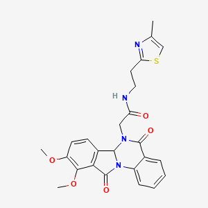 2-(9,10-dimethoxy-5,11-dioxo-6a,11-dihydroisoindolo[2,1-a]quinazolin-6(5H)-yl)-N-[2-(4-methyl-1,3-thiazol-2-yl)ethyl]acetamide