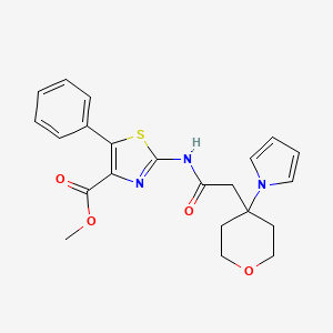 methyl 5-phenyl-2-({[4-(1H-pyrrol-1-yl)tetrahydro-2H-pyran-4-yl]acetyl}amino)-1,3-thiazole-4-carboxylate