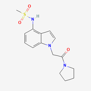 molecular formula C15H19N3O3S B11012756 N-{1-[2-oxo-2-(pyrrolidin-1-yl)ethyl]-1H-indol-4-yl}methanesulfonamide 