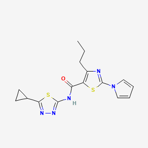 N-[(2Z)-5-cyclopropyl-1,3,4-thiadiazol-2(3H)-ylidene]-4-propyl-2-(1H-pyrrol-1-yl)-1,3-thiazole-5-carboxamide