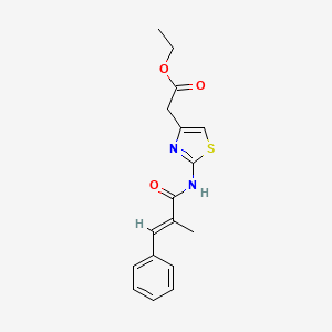 ethyl (2-{[(2E)-2-methyl-3-phenylprop-2-enoyl]amino}-1,3-thiazol-4-yl)acetate