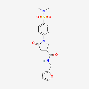 1-[4-(dimethylsulfamoyl)phenyl]-N-(furan-2-ylmethyl)-5-oxopyrrolidine-3-carboxamide