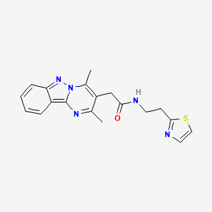 molecular formula C19H19N5OS B11012790 2-(2,4-dimethylpyrimido[1,2-b]indazol-3-yl)-N-[2-(1,3-thiazol-2-yl)ethyl]acetamide 