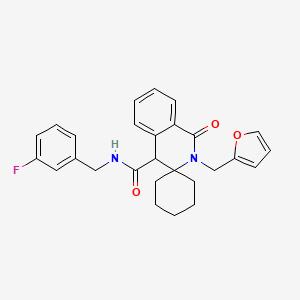 N-(3-fluorobenzyl)-2'-(furan-2-ylmethyl)-1'-oxo-1',4'-dihydro-2'H-spiro[cyclohexane-1,3'-isoquinoline]-4'-carboxamide