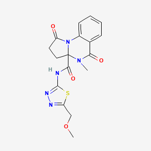 molecular formula C17H17N5O4S B11012810 N-[(2Z)-5-(methoxymethyl)-1,3,4-thiadiazol-2(3H)-ylidene]-4-methyl-1,5-dioxo-2,3,4,5-tetrahydropyrrolo[1,2-a]quinazoline-3a(1H)-carboxamide 