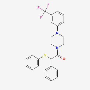 molecular formula C25H23F3N2OS B11012840 2-Phenyl-2-(phenylsulfanyl)-1-{4-[3-(trifluoromethyl)phenyl]piperazin-1-yl}ethanone 