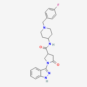 molecular formula C24H26FN5O2 B11012850 N-[1-(4-fluorobenzyl)piperidin-4-yl]-1-(1H-indazol-3-yl)-5-oxopyrrolidine-3-carboxamide 