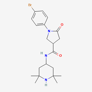 molecular formula C20H28BrN3O2 B11012854 1-(4-bromophenyl)-5-oxo-N-(2,2,6,6-tetramethylpiperidin-4-yl)pyrrolidine-3-carboxamide 