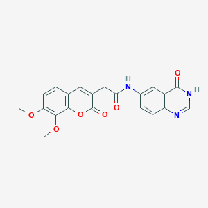 molecular formula C22H19N3O6 B11012866 2-(7,8-dimethoxy-4-methyl-2-oxo-2H-chromen-3-yl)-N-(4-oxo-3,4-dihydroquinazolin-6-yl)acetamide 