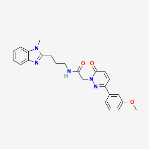 molecular formula C24H25N5O3 B11012876 2-[3-(3-methoxyphenyl)-6-oxopyridazin-1(6H)-yl]-N-[3-(1-methyl-1H-benzimidazol-2-yl)propyl]acetamide 