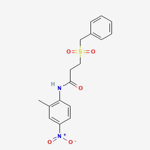 molecular formula C17H18N2O5S B11012886 3-(benzylsulfonyl)-N-(2-methyl-4-nitrophenyl)propanamide 