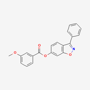 molecular formula C21H15NO4 B11012892 3-Phenyl-1,2-benzoxazol-6-yl 3-methoxybenzoate 