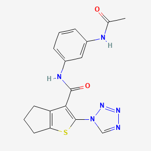 molecular formula C17H16N6O2S B11012893 N-[3-(acetylamino)phenyl]-2-(1H-tetrazol-1-yl)-5,6-dihydro-4H-cyclopenta[b]thiophene-3-carboxamide 