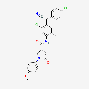 N-{5-chloro-4-[(4-chlorophenyl)(cyano)methyl]-2-methylphenyl}-1-(4-methoxyphenyl)-5-oxopyrrolidine-3-carboxamide