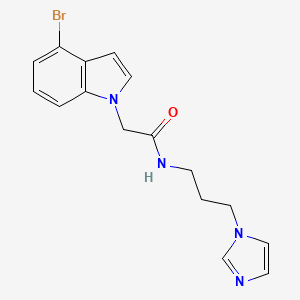 molecular formula C16H17BrN4O B11012899 2-(4-bromo-1H-indol-1-yl)-N-[3-(1H-imidazol-1-yl)propyl]acetamide 