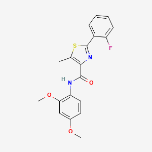 molecular formula C19H17FN2O3S B11012902 N-(2,4-dimethoxyphenyl)-2-(2-fluorophenyl)-5-methyl-1,3-thiazole-4-carboxamide 