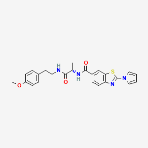 N-[(2S)-1-{[2-(4-methoxyphenyl)ethyl]amino}-1-oxopropan-2-yl]-2-(1H-pyrrol-1-yl)-1,3-benzothiazole-6-carboxamide