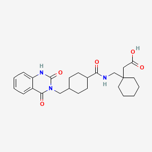 (1-{[({4-[(2-hydroxy-4-oxoquinazolin-3(4H)-yl)methyl]cyclohexyl}carbonyl)amino]methyl}cyclohexyl)acetic acid