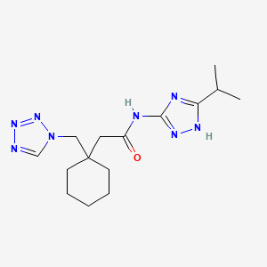 N-[3-(propan-2-yl)-1H-1,2,4-triazol-5-yl]-2-[1-(1H-tetrazol-1-ylmethyl)cyclohexyl]acetamide