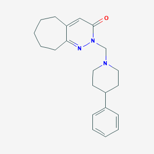 molecular formula C21H27N3O B11012925 2-[(4-phenylpiperidin-1-yl)methyl]-2,5,6,7,8,9-hexahydro-3H-cyclohepta[c]pyridazin-3-one 