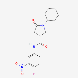 molecular formula C17H20FN3O4 B11012931 1-cyclohexyl-N-(4-fluoro-3-nitrophenyl)-5-oxopyrrolidine-3-carboxamide 