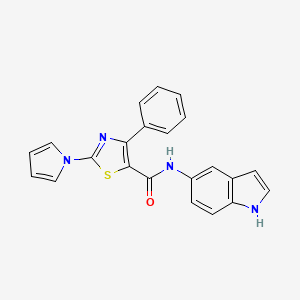 molecular formula C22H16N4OS B11012951 N-(1H-indol-5-yl)-4-phenyl-2-(1H-pyrrol-1-yl)-1,3-thiazole-5-carboxamide 