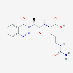 molecular formula C16H20N6O5 B11012983 N~5~-carbamoyl-N~2~-[(2S)-2-(4-oxo-1,2,3-benzotriazin-3(4H)-yl)propanoyl]-L-ornithine 