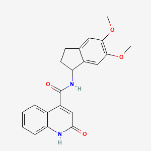 N-(5,6-dimethoxy-2,3-dihydro-1H-inden-1-yl)-2-hydroxyquinoline-4-carboxamide