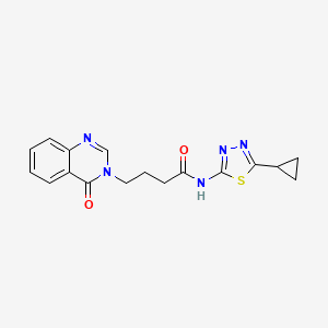 molecular formula C17H17N5O2S B11013011 N-[(2Z)-5-cyclopropyl-1,3,4-thiadiazol-2(3H)-ylidene]-4-(4-oxoquinazolin-3(4H)-yl)butanamide 