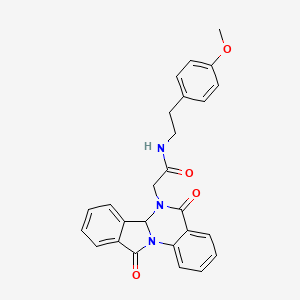 molecular formula C26H23N3O4 B11013018 2-(5,11-dioxo-6a,11-dihydroisoindolo[2,1-a]quinazolin-6(5H)-yl)-N-[2-(4-methoxyphenyl)ethyl]acetamide 